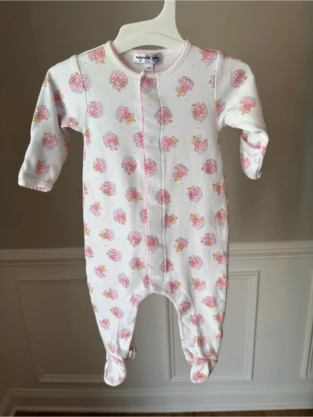 Magnolia Baby Pink Noah’s Ark Printed Footie size 3 Months